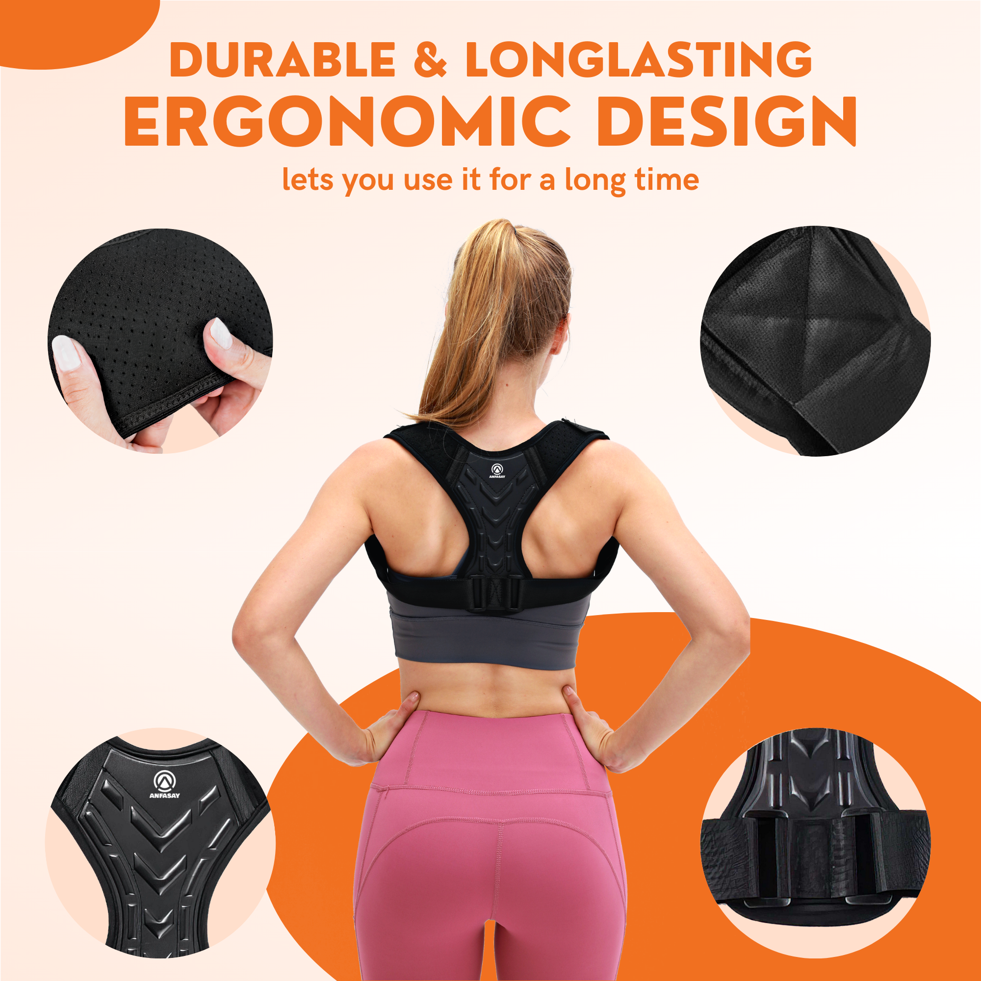One Size Fits All Back Posture Support, Spine, Back Brace for Men and Women, Posture Corrector, Neck, Fully Adjustable & Breathable, Shoulder, Clavicle and Back Pain Relief