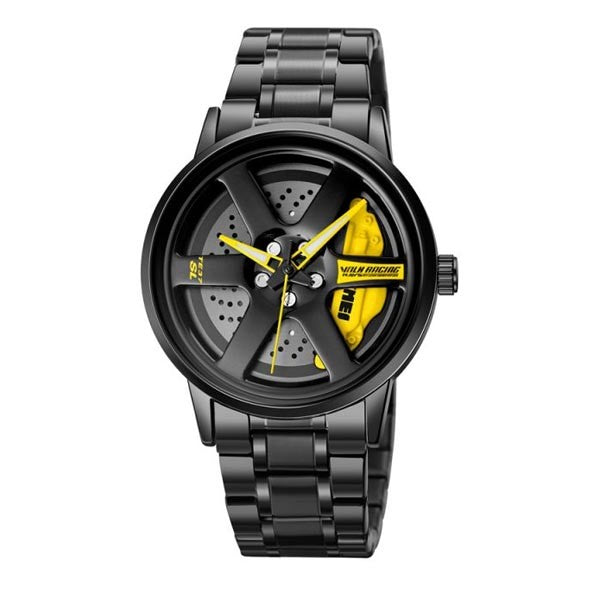 New Men's Analog Watch Wheel Rolling Spinner Dial Stainless Steel - 1787