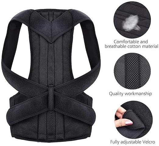 Back Posture Support One Size Fits All Back Posture Corrector Therapy Shoulder Belt For Men and Women / Adjustable Fit