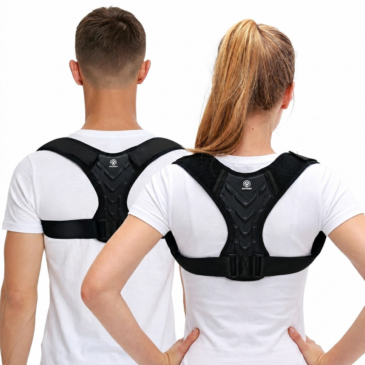 One Size Fits All Back Posture Support, Spine, Back Brace for Men and Women, Posture Corrector, Neck, Fully Adjustable & Breathable, Shoulder, Clavicle and Back Pain Relief