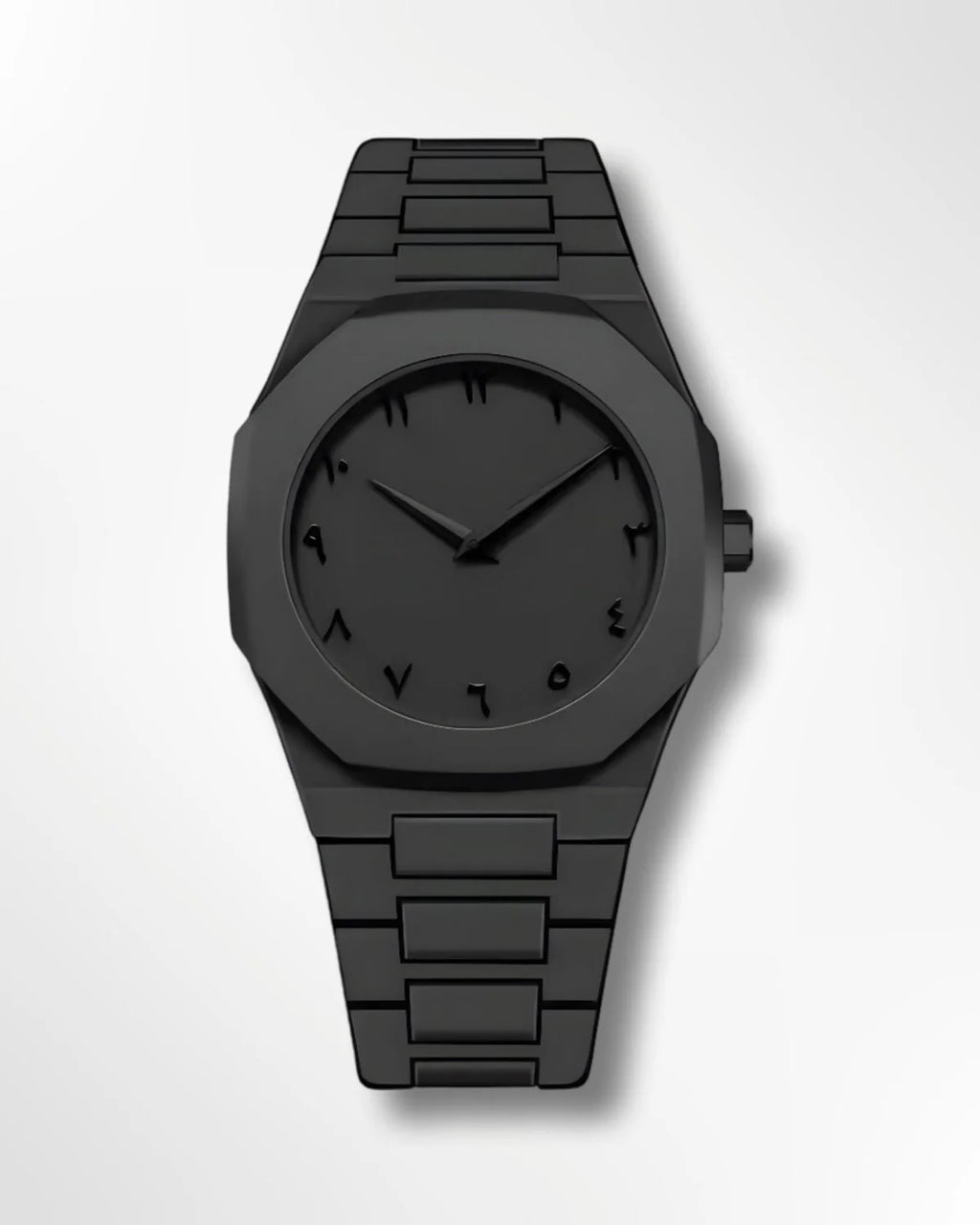 Arabic Aura Stainless Steel Watch Black