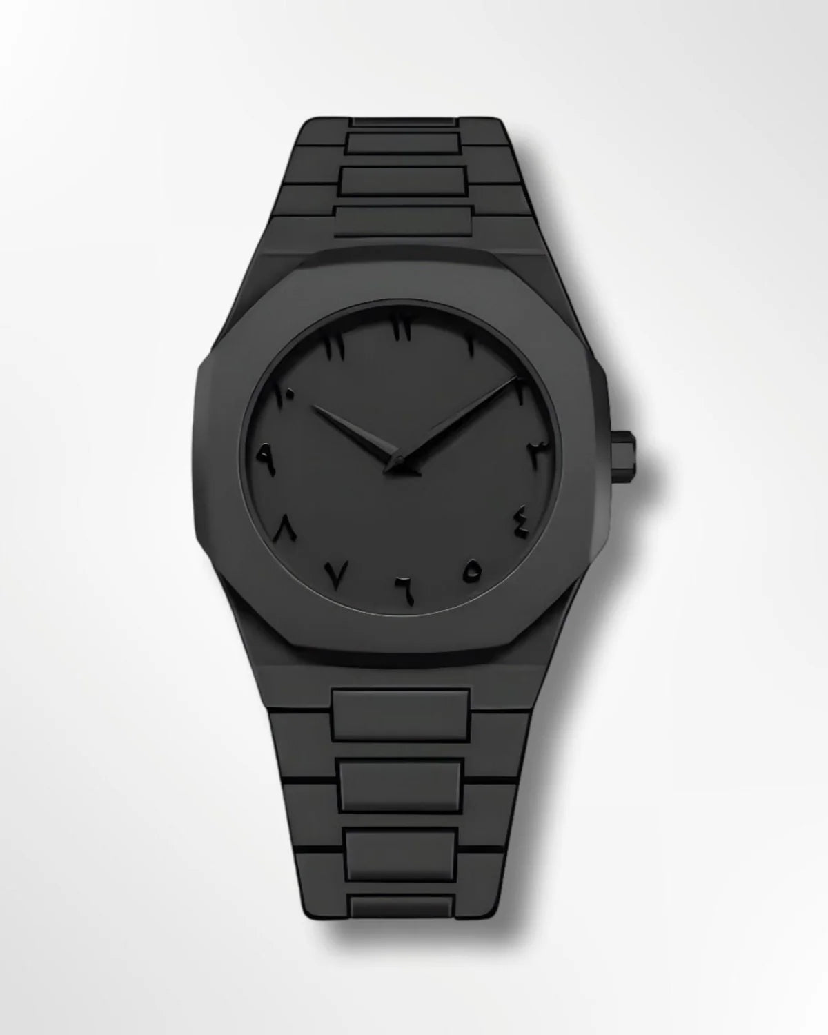Arabic Aura Stainless Steel Watch Black